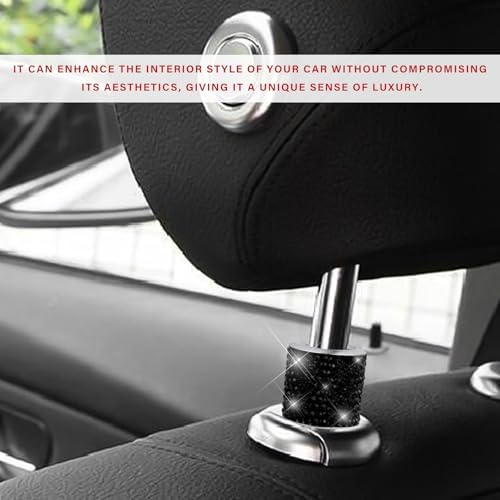 2 PCS Car Headrest Collars, Sparkling Rhinestones Auto Head Rest Collars Seat - Image 4