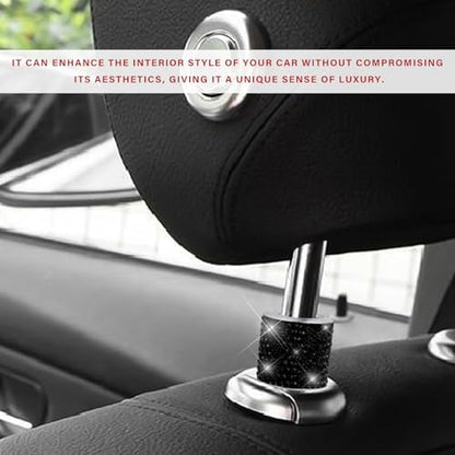 2 PCS Car Headrest Collars, Sparkling Rhinestones Auto Head Rest Collars Seat - Image 4