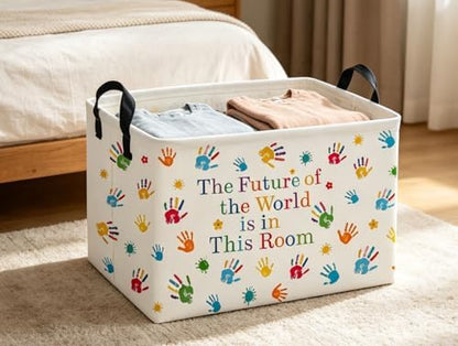 Rectangle Kids Baskets Book Basket Cute Storage Bin Organizer Boys Box - Image 3