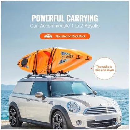 Roof Rack 2 Pairs J-Bar Soft Roof Rack Quick Folding Top Mount Tie Down Carrier - Image 3