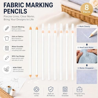 Fabric Marking Pencils 8PCS 17.5cm - Image 7