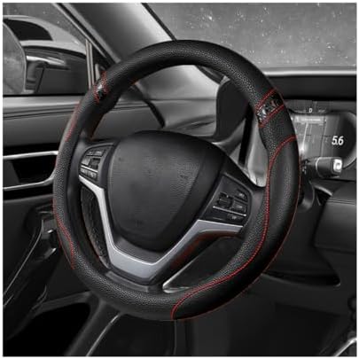 Car Steering Wheel Cover, 15 Inch Premium Leather Breathable Non-Slip Wheels by Unknown