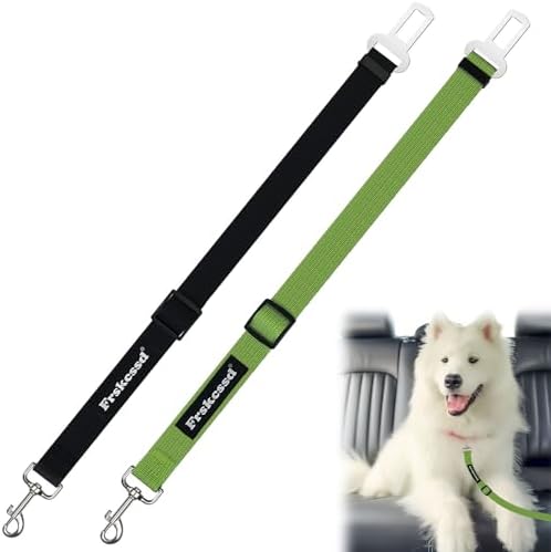 2 PCS Dog Seat Belt for Car Frskcssd Adjustable Dog Car Harness Heavy Duty by Frskcssd