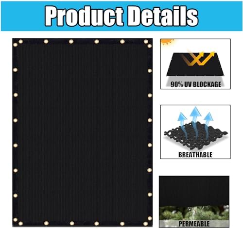 Amagenix 90% Shade Fabric 9'X 19' Black Sun Shade Cloth - Image 3