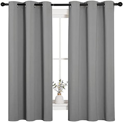 NICETOWN Silver Grey Blackout Curtains - Image 2