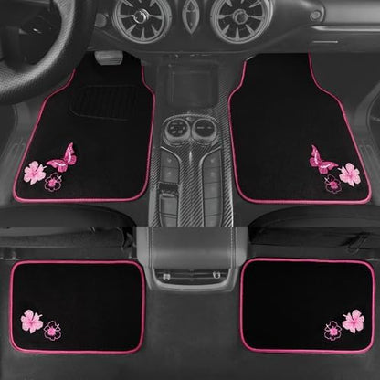 CAR PASS Embroidery Butterfly and Flower Car Floor Mats, - Image 4