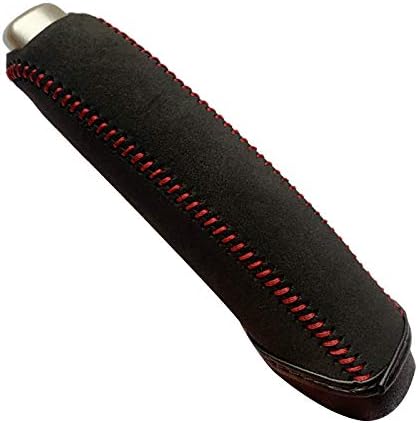 Loncky Black Genuine Leather Handbrake Cover by LonckySteeringWheelCover