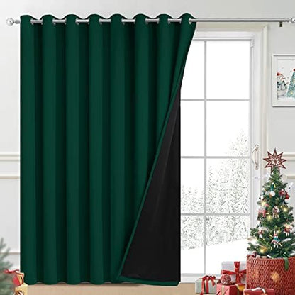 Yakamok Dark Green Blackout Patio Door Curtain Panels W100 x L84, 1 Panel by Yakamok