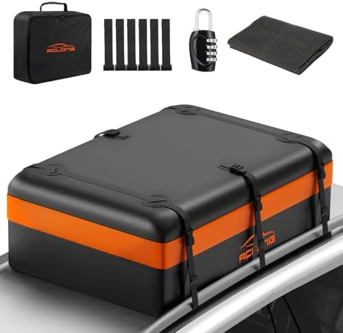 Car Roof Bag 21 Cubic Feet Waterproof 840D Heavy Duty Rooftop Cargo Carrier Bag by ACLONG