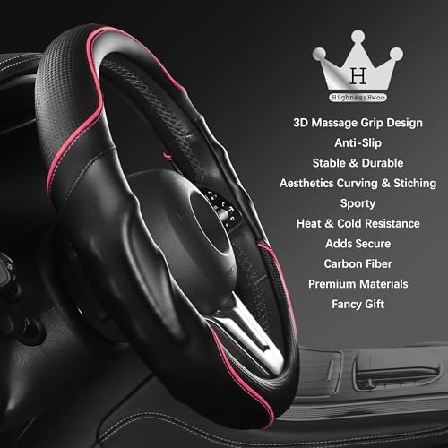 HighnessHwoo 3D Car Steering Wheel Cover Comfort Grip Massage Sporty Anti-Slip - Image 4