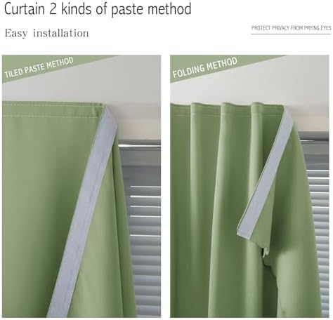 Magic Tape Blackout Curtains for Bedroom No Drillng Self Adhesive Curtains No - Image 6