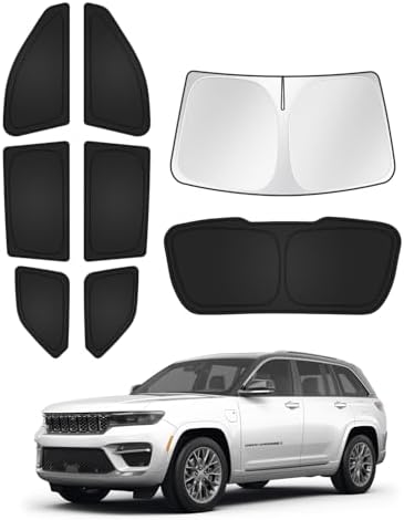 Canvcle Windshield Sun Shade for 2022-2025 2026 Jeep Grand Cherokee Accessories by Canvcle