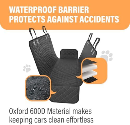 Active Pets Black XL Dog Car Hammock Back Seat Cover, Waterproof Backseat Cover - Image 4