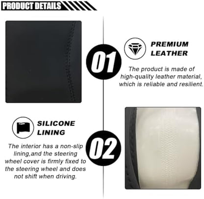 LAINLOY 15" Car Steering Wheel Cover, Microfiber Leather Cover - Image 3