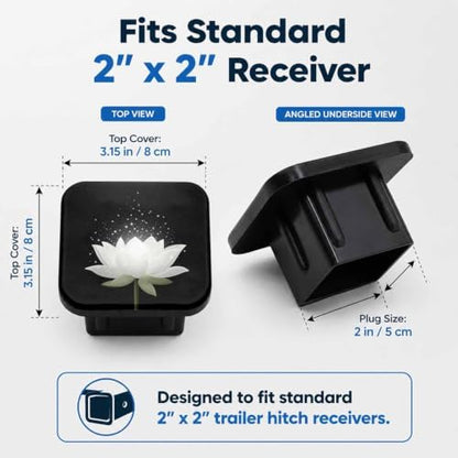 Trailer Hitch Covers White Lotus, Heavy Duty 2 Inch Hitch Cover - Image 2