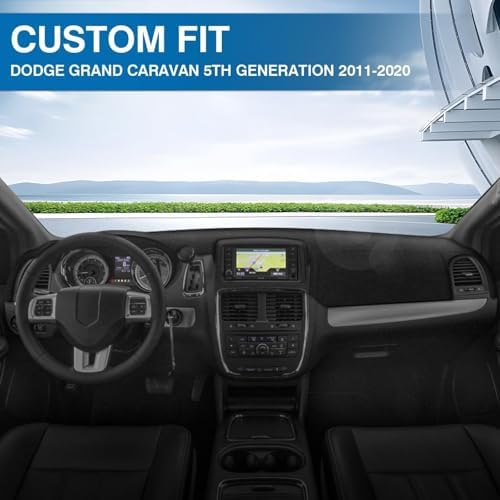KUST Black Dash Cover for Dodge Grand Caravan 2011-2020/Chrysler Town & Country - Image 3