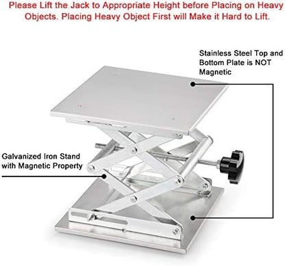stonylab 9.8 x 9.8 inch Lab Scissors Jack, 250 x 250 mm Stainless Steel - Image 2