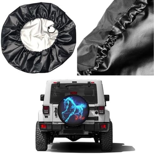 Delerain Spare Tire Cover Blue Horse Wheel Covers Sun Protection Waterproof - Image 5