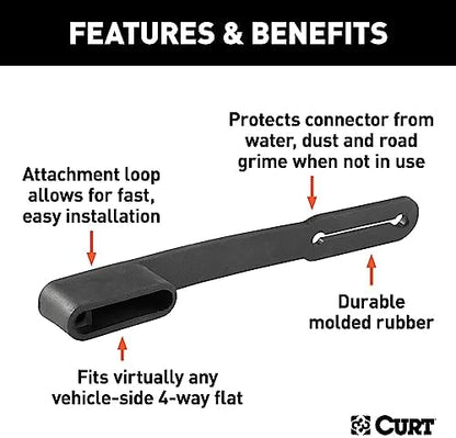 CURT 58200 Vehicle-Side 4-Pin Flat Trailer Wiring Harness Connector Dust Cover - Image 2