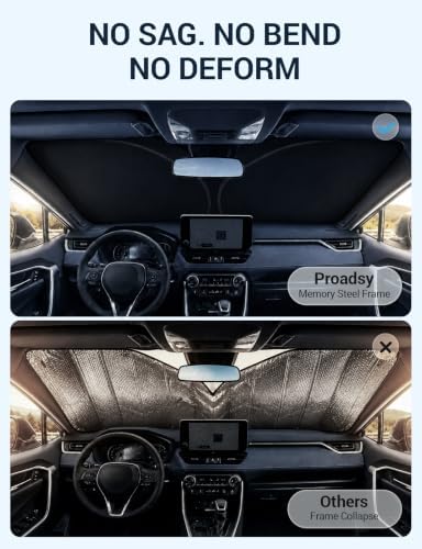 Proadsy Custom Fit 2020-2024 Nissan Titan Windshield Sun Shade, Blocks Heat - Image 6