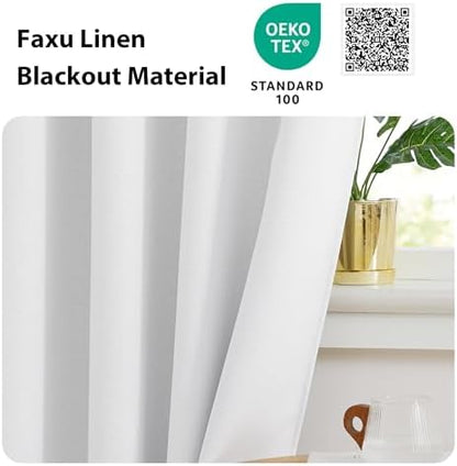 NICETOWN Faux Linen Valances, Short Cafe Curtains Kitchen Tiers, Room Darkening - Image 4