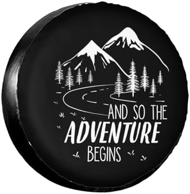 And So the Adventure Begins Spare Tire Cover Camping Tire Wheel Covers by Ociovan