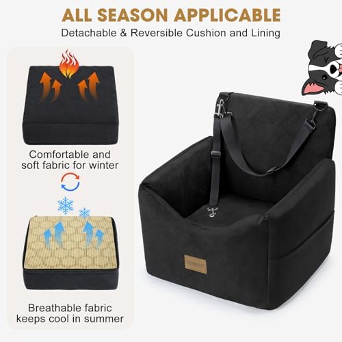JOEJOY Dog Car Seats for Small Medium Dogs Under 35lbs, Dog Booster Seat - Image 3