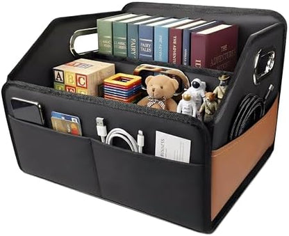 Noaman Leather Car Storage Organizer Back Front Seat Car Organizer Black by Noaman