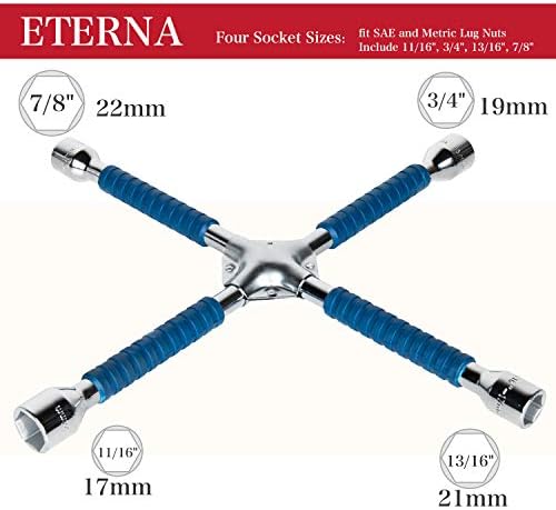 ETERNA Professional 16" Four Way Lug Wrench, Anti-slip Design Cross Wrench - Image 2
