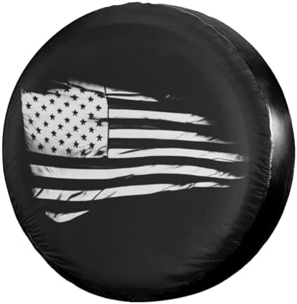 Delerain Spare Tire Cover American Flag Patriotic Wheel Covers Waterproof by Delerain