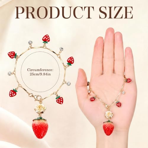 Strawberry Tassel Car Charm, Rear View Mirror Pendant - Image 2
