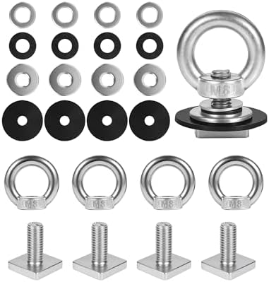 T Track Mount Tie Down Anchor for Roof Rack, M8 Heavy Duty Ring Shaped Eye Bolt by moroinriz