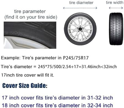 Black White Retro American Flag Spare Tire Cover - Image 4