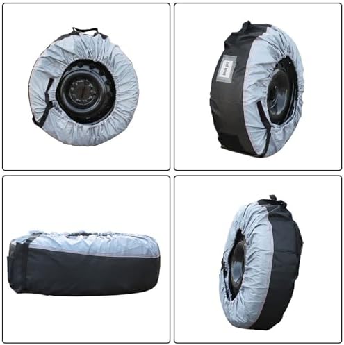 GXYWADY 4X Gray Universal Fit Tire Totes, Seasonal Spare Tire Cover, Portable - Image 2