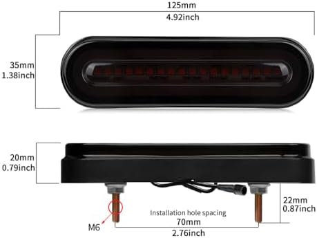 Red Color Oval Cargo Carrier Stop Turn Signals Tail Light Light Kit - Image 2