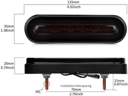 Red Color Oval Cargo Carrier Stop Turn Signals Tail Light Light Kit - Image 2