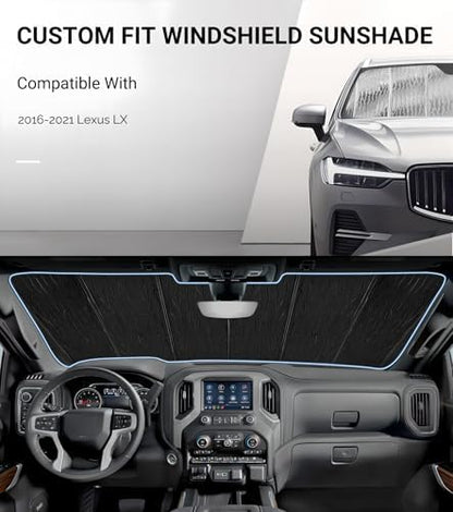 Pigenius Windshield Sun Shade for Lexus LX570 2016-2021 Front Window Sunshade - Image 2