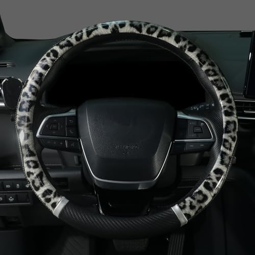 KAFEEK Black Leopard Print Steering Wheel Cover - Image 2