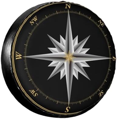 Marine Compass Nautical Spare Tire Cover Camper Tire Wheel Covers Weatherproof by Ociovan