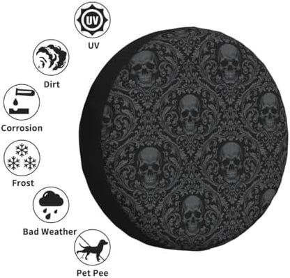 Skull Spare Tire Cover Waterproof Wheel Cover 16 Inch Universal Fit - Image 6