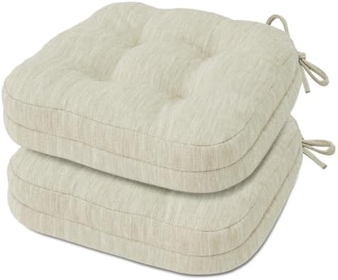 Shinnwa Kitchen Chair Cushions Set of 2, Dual-Layer Memory Foam Dining Chair by Shinnwa