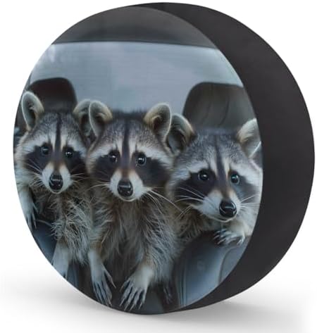 Rv Spare Tire Cover Wheel Funny Animal Raccoons Tire Covers Wheel Protectors - Image 2