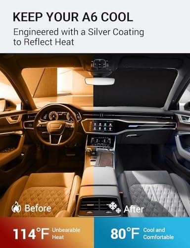 Proadsy Custom Fit 2019-2025 Audi A6 Windshield Sun Shade, Blocks Heat - Image 3
