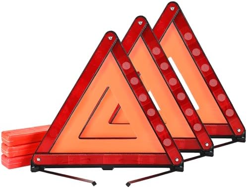 Emergency Warning Triangles 3 Pack Reflective Warning Triangle by weyleity