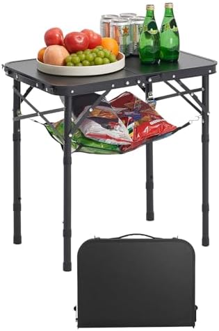 VEVOR Folding Camping Table, Adjustable Height Aluminum MDF Outdoor Portable by VEVOR