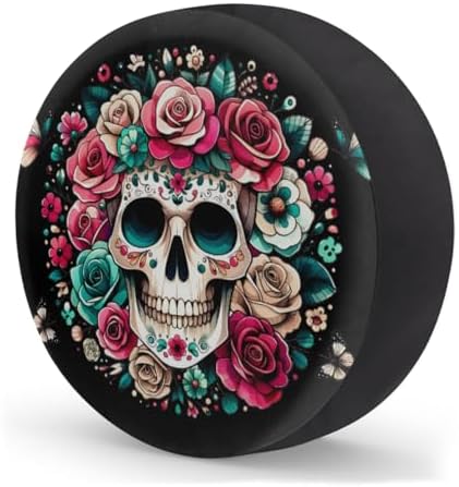 Skull Spare Tire Cover 14in Spare Wheel Covers Tire Storage Cover - Image 2