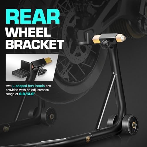 DNA Motoring Motorcycle Stand Lift Universal Paddock Lift Stand 880 Capacity - Image 4