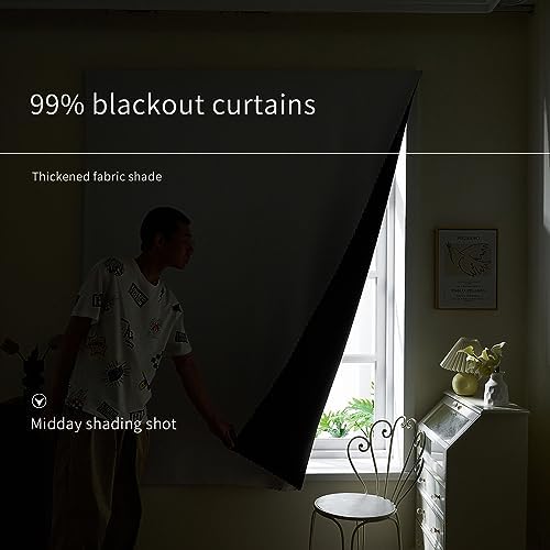 AJAZZ 100% Window Blinds Blackout Portable Black Out Curtains Adhesive Curtains - Image 6