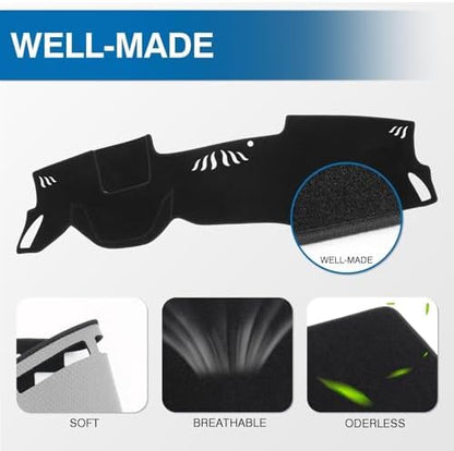 KUST Black Dash Cover for Kia Seltos 2021 2022 2023 Polyester Dashboard Cover - Image 4