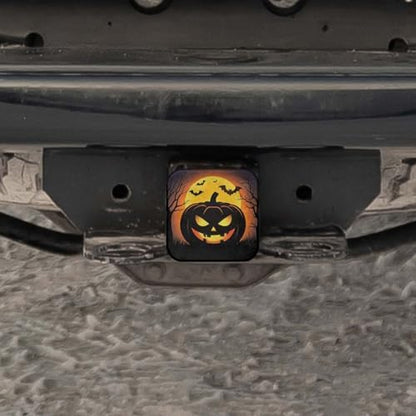 Swono Pumpkin Car Towing Hitch Covers Scary Halloween Pumpkin Moon Bats Square - Image 5